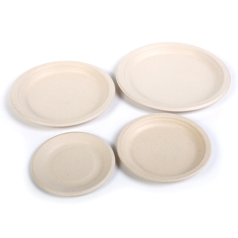 10 Inch Super Strong Eco-Degradable Paper Plates — Natural | 1PC or Bulk 150PCS