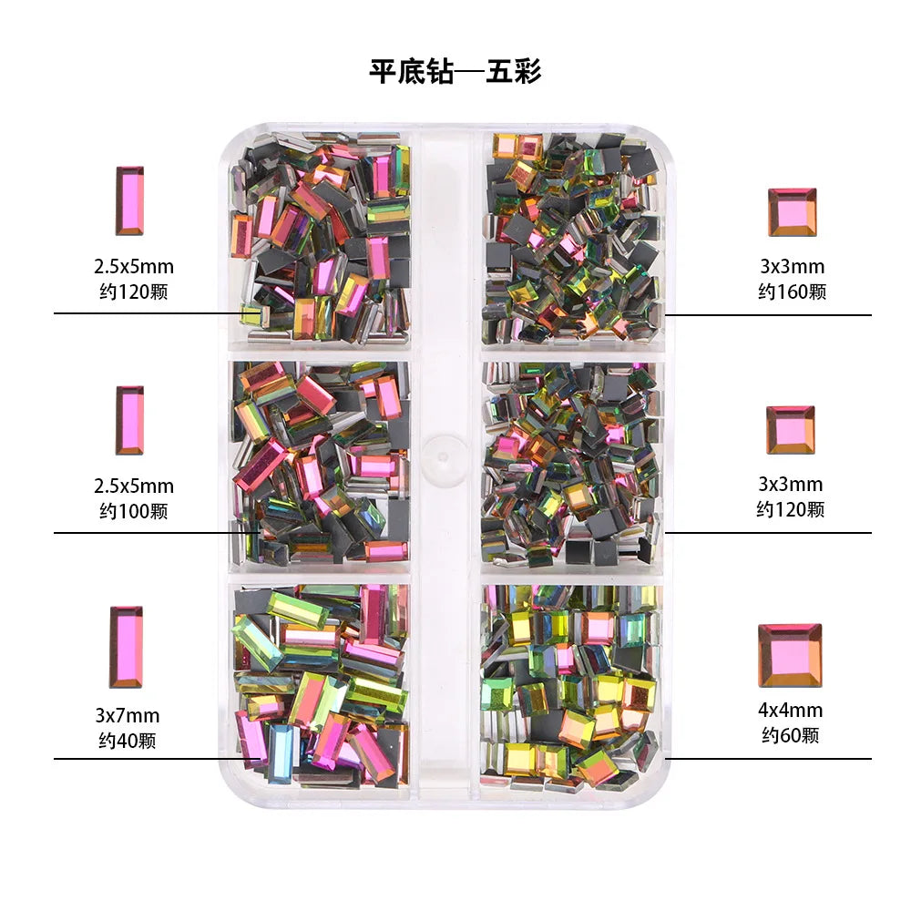 Mixed Shape Nail Art Rhinestones Set