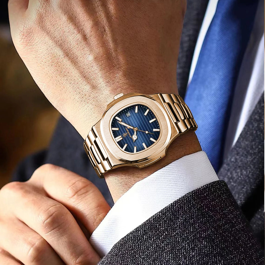 POEDAGAR Luxury Square Men's Watch