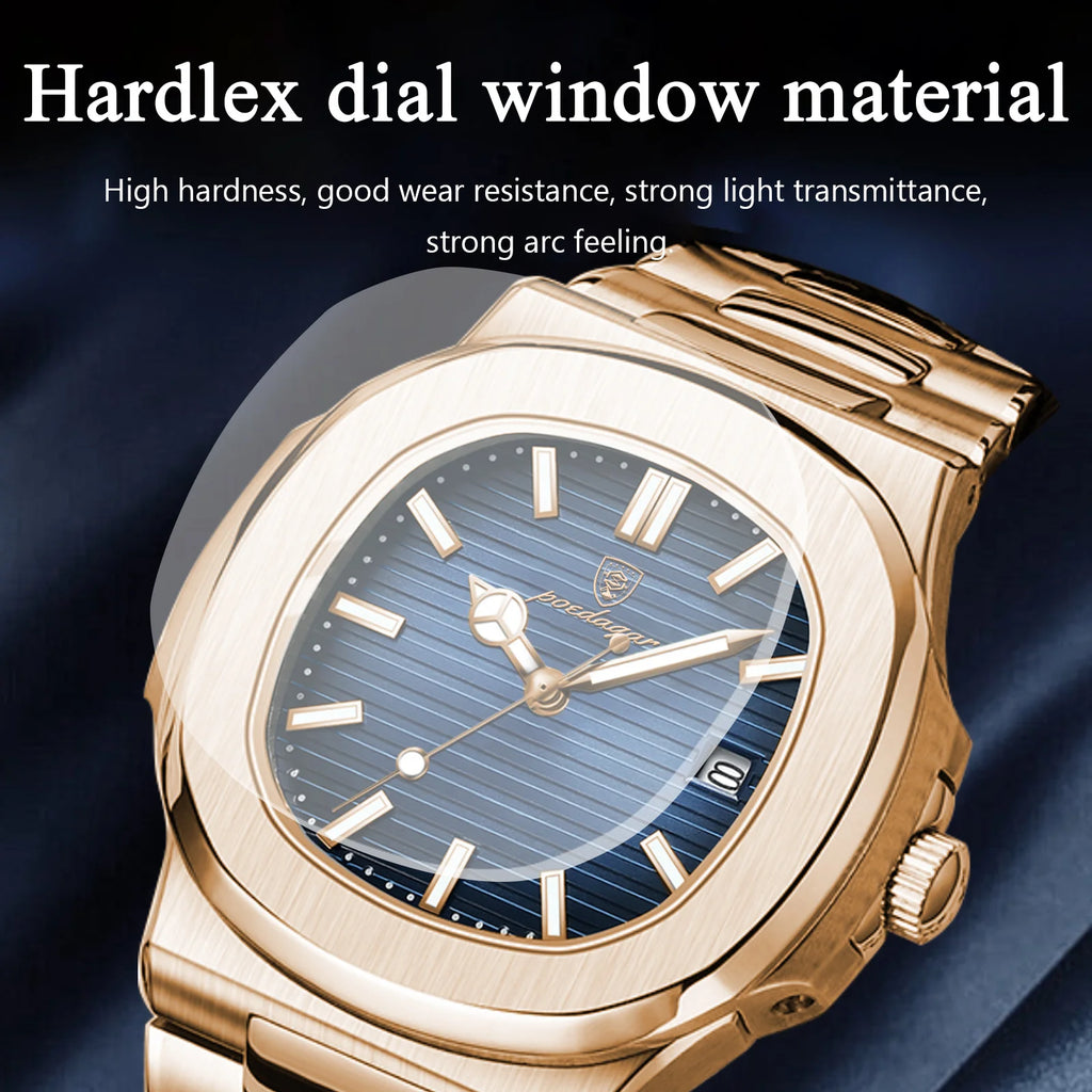 POEDAGAR Luxury Square Men's Watch