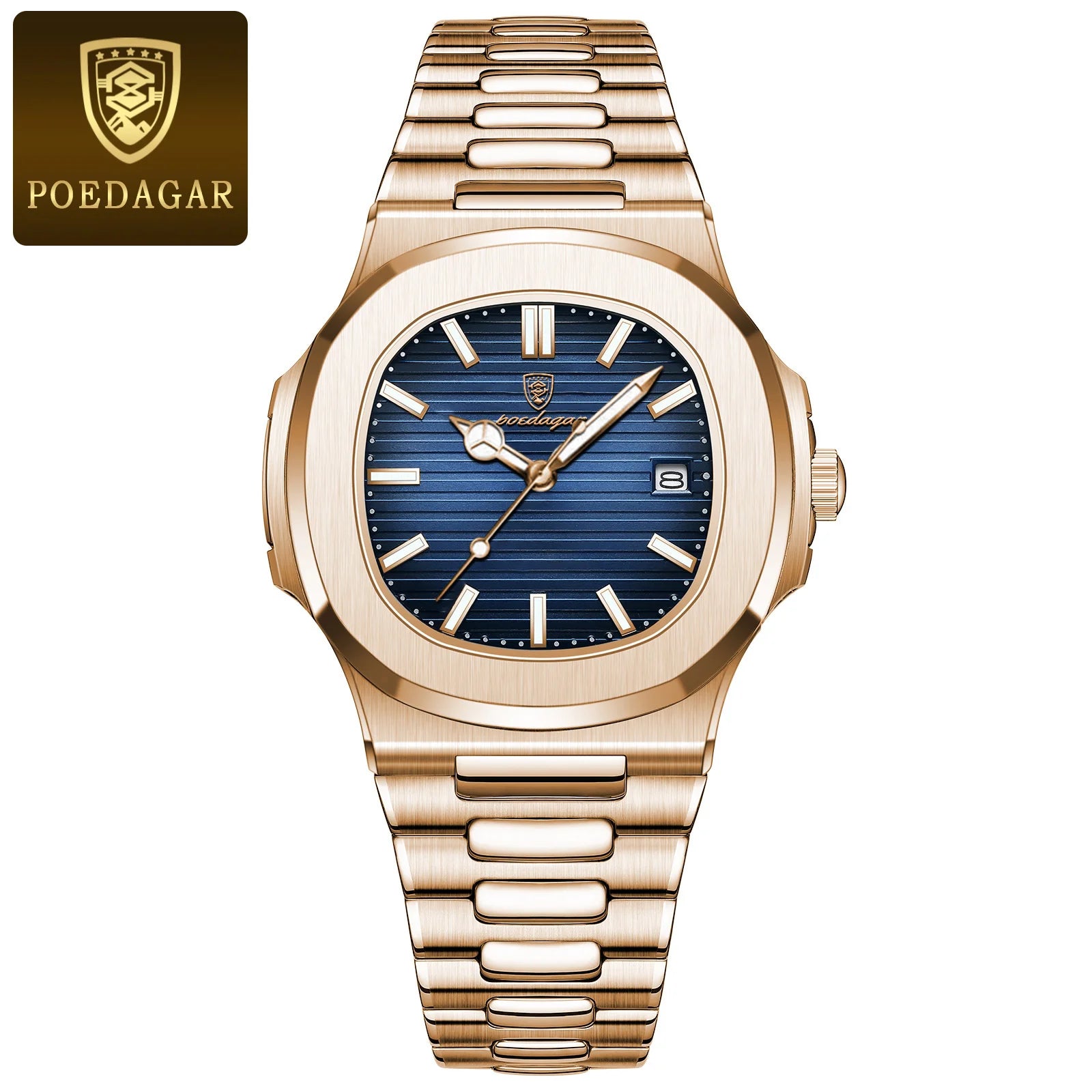 POEDAGAR Luxury Square Men's Watch