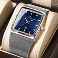 POEDAGAR Men's Rectangle Quartz Watch