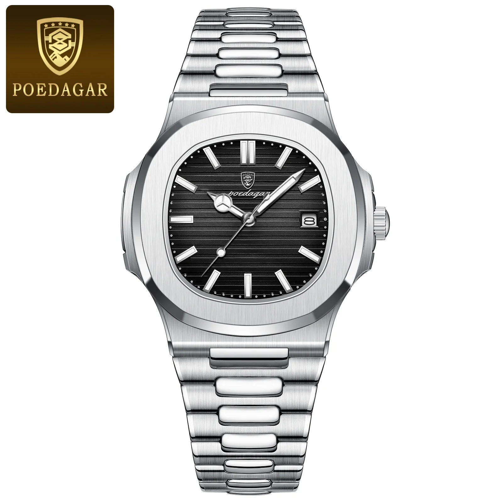 POEDAGAR Luxury Square Men's Watch